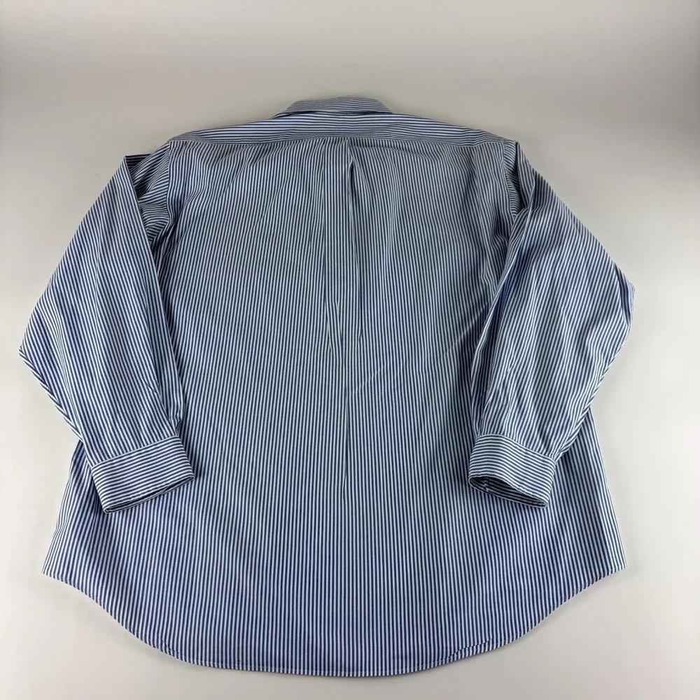Ralph Lauren Yarmouth Pinpoint Oxford Shirt Mens 17-35 Blue Flesh Pony Preppy